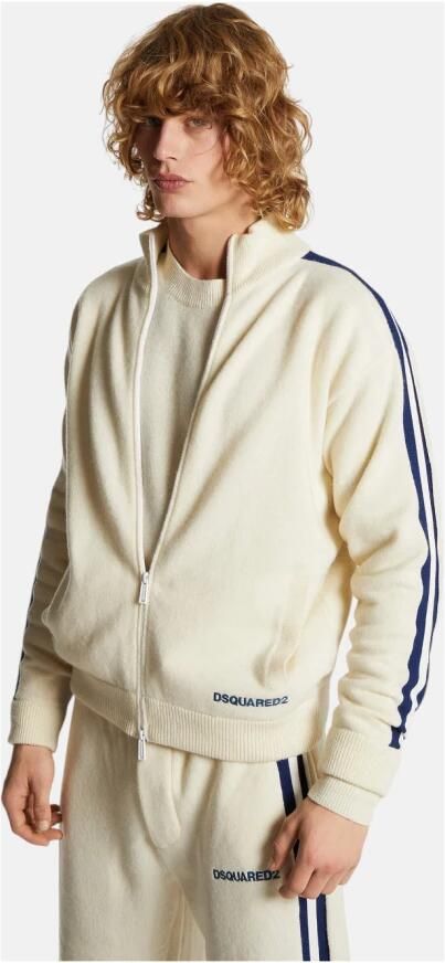 Dsquared2 Witte Zip-Up Cardigan Gebreide kleding Aw24 White Heren - Foto 10