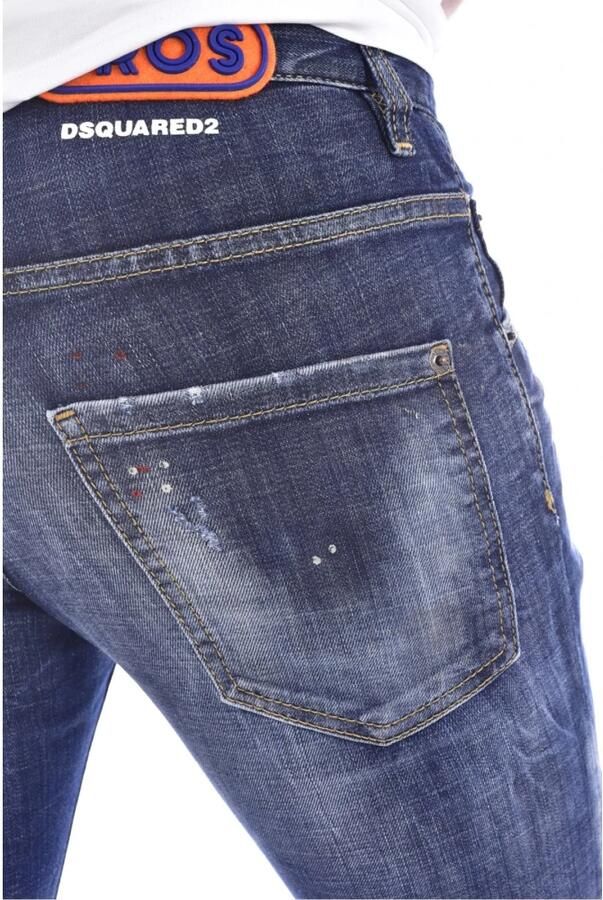 Dsquared2 Slim Fit Destroy Jeans Blue Heren