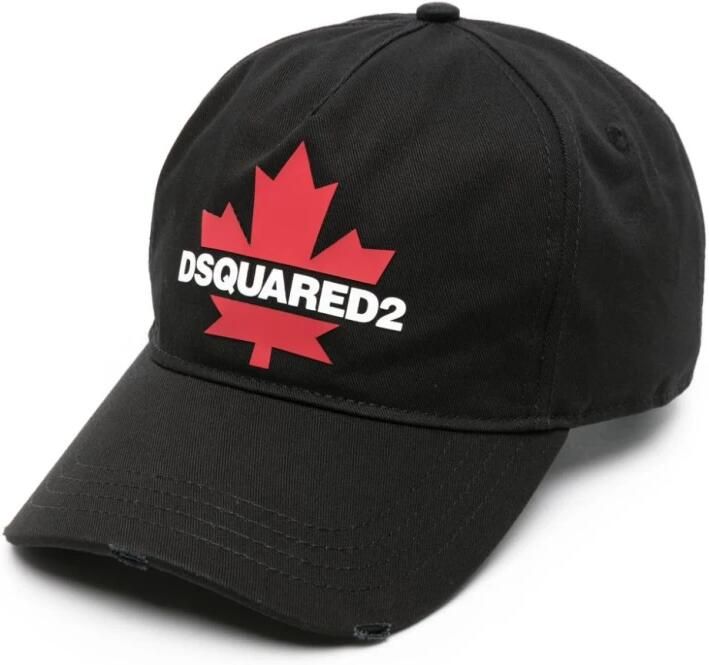 Dsquared2 Zwarte Hoed met Logo en Esdoornbladprint Black Heren - Foto 4
