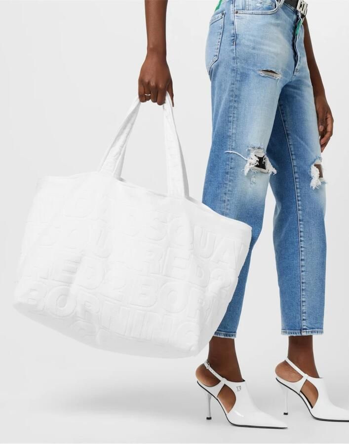 Dsquared2 Shoppers & Totes Twin Beach Logo Shopping Bag in wit - Foto 3