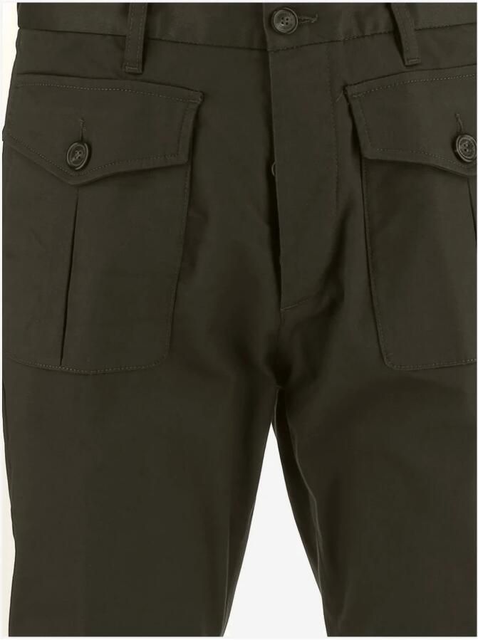 Dsquared2 Stretch Katoen Chino Broek Donkergroen Green Heren - Foto 3