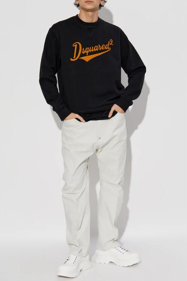 Dsquared2 Monogram Katoenen Sweatshirt met Geribbelde Hals Black Heren - Foto 4