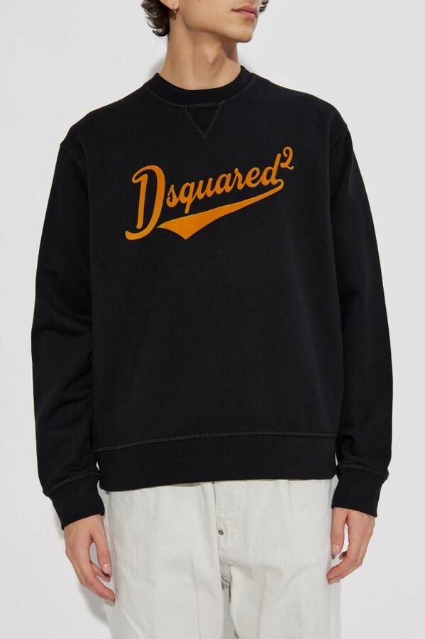 Dsquared2 Monogram Katoenen Sweatshirt met Geribbelde Hals Black Heren - Foto 5