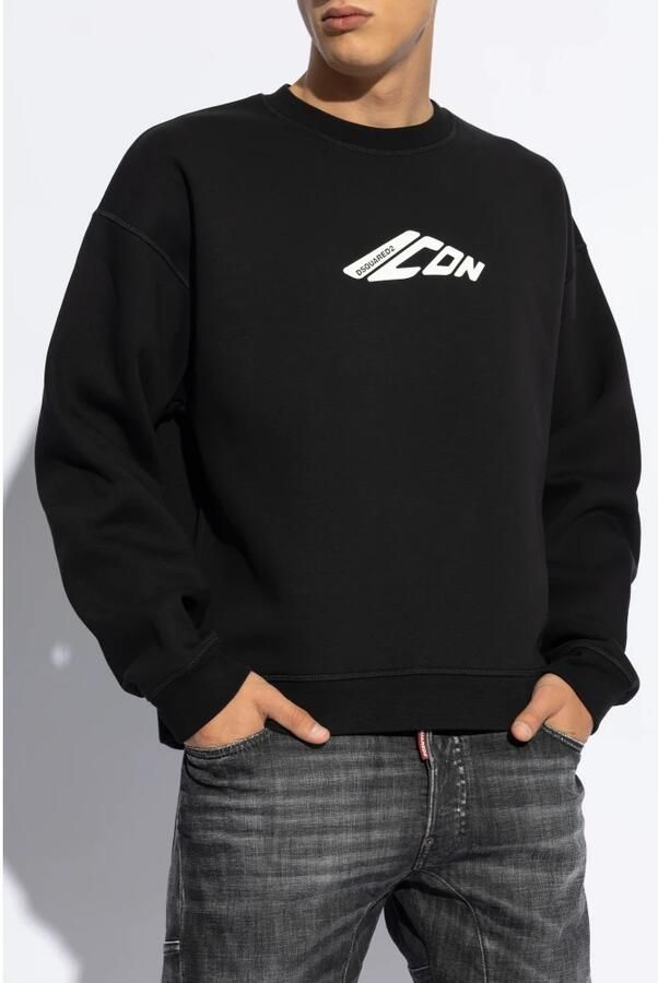 Dsquared2 Zwarte Sweater Nieuw Icon Girocollo Black Heren - Foto 5