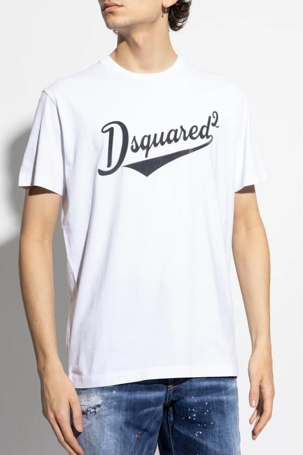 Dsquared2 Witte Katoenen Print Crew Neck T-shirt White Heren - Foto 5