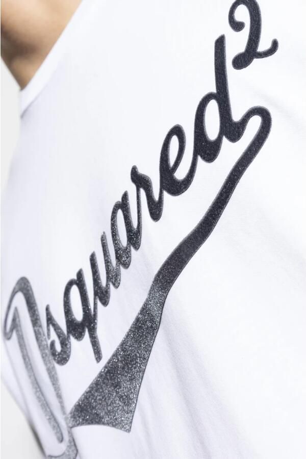 Dsquared2 Witte Katoenen Print Crew Neck T-shirt White Heren - Foto 3