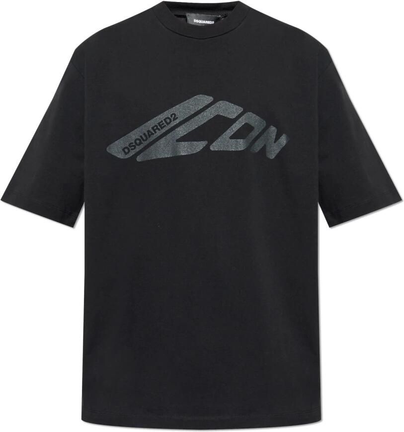 Dsquared2 Zwart Icon Motif Crew Neck T-shirt Black Heren