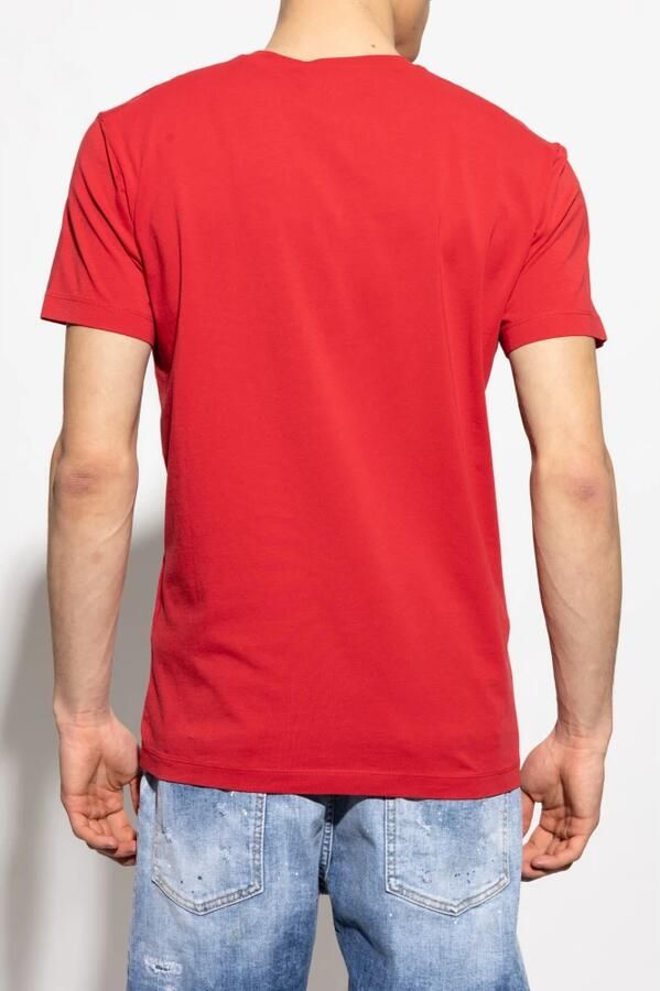 Dsquared2 T-shirt met logo en fluweelachtige afwerking Red Heren - Foto 6