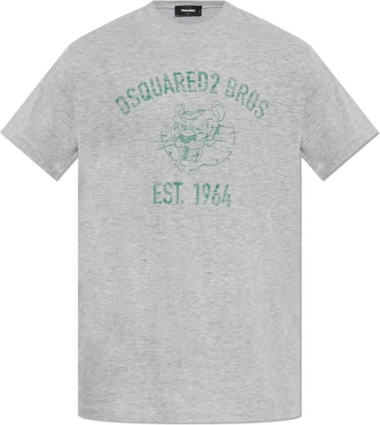 Dsquared2 T-shirt met print Gray Heren