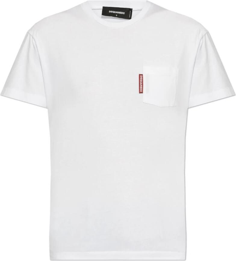 Dsquared2 Klassiek T-shirt met zak White Dames