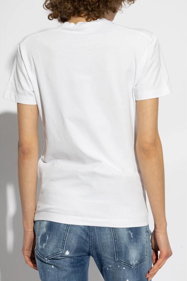 Dsquared2 Klassiek T-shirt met zak White Dames - Foto 7