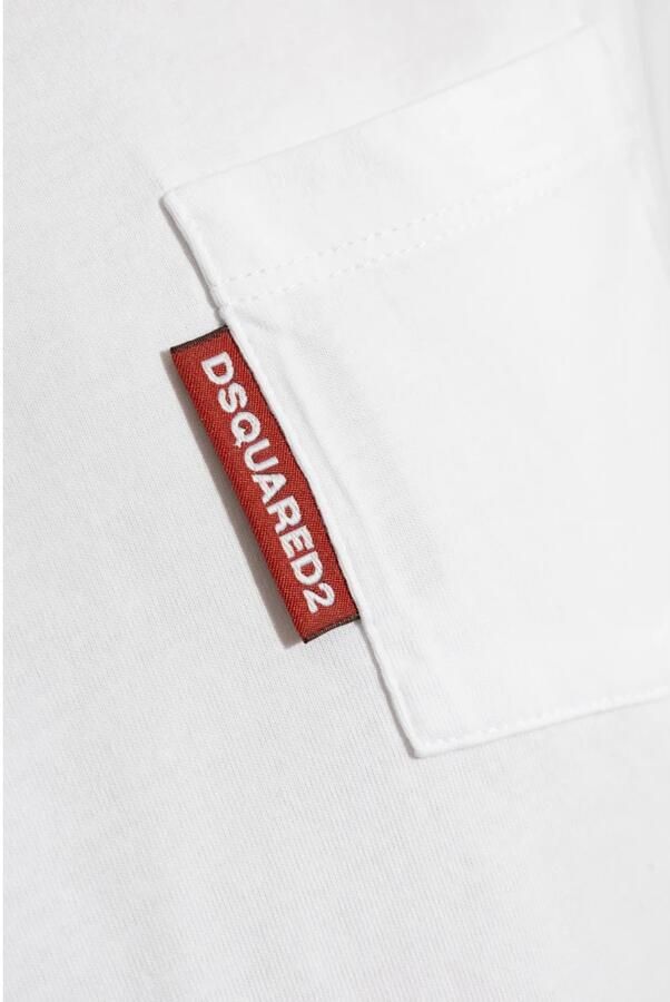 Dsquared2 Klassiek T-shirt met zak White Dames - Foto 4