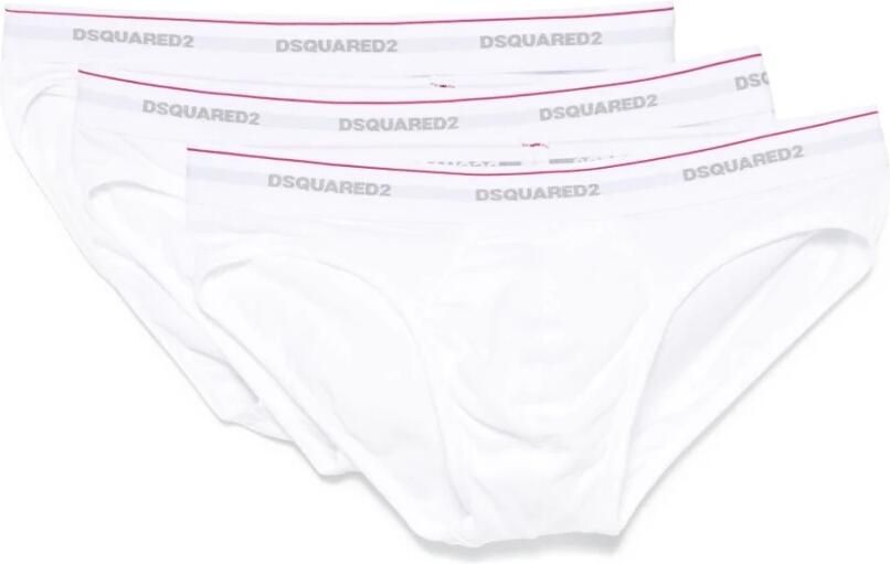 Dsquared2 Effen Briefs 3-Pack met Logo Taille White Heren - Foto 2