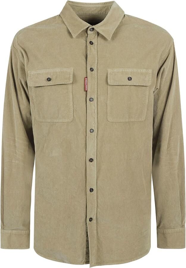 Dsquared2 Woestijn Tan Corduroy Overhemd Brown Heren - Foto 3