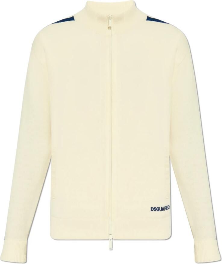 Dsquared2 Witte Zip-Up Cardigan Gebreide kleding Aw24 White Heren