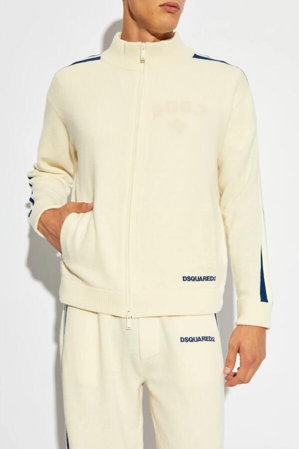 Dsquared2 Witte Zip-Up Cardigan Gebreide kleding Aw24 White Heren - Foto 7