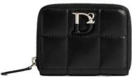 Dsquared2 Zwarte Gewatteerde Leren Ritsportemonnee Black Dames - Foto 2