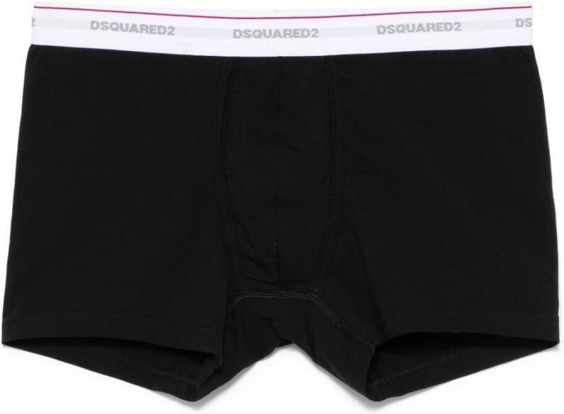 Dsquared2 Effen Boxershort Pak van Middelhoge Taille Black Heren