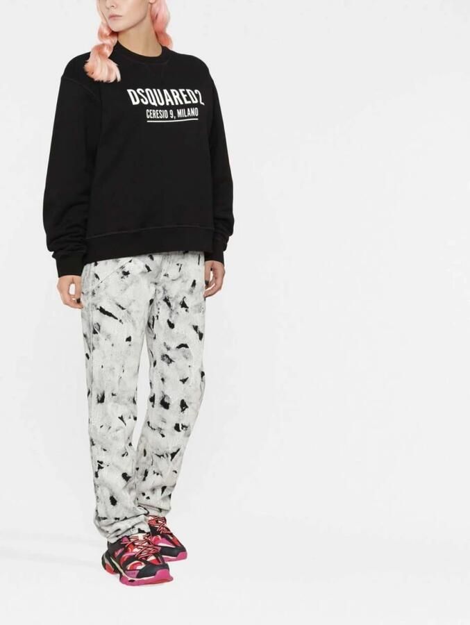 Dsquared2 Zwarte katoenen sweatshirt met Milano-print Black Heren - Foto 3