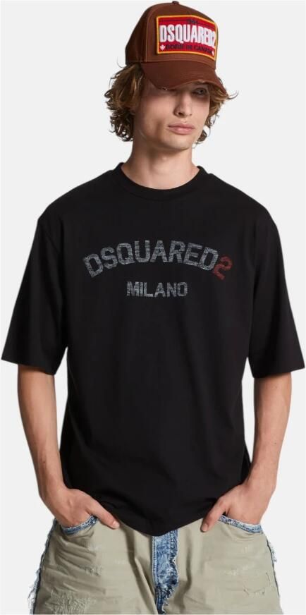 Dsquared2 Zwart Katoenen Jersey Oversized T-shirt Black Heren - Foto 3