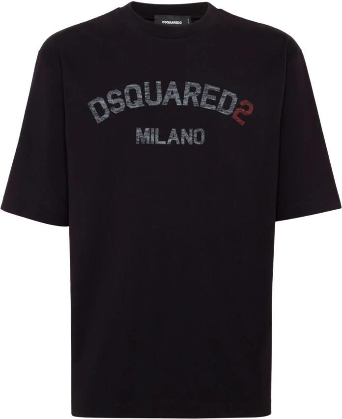 Dsquared2 Zwart Katoenen Jersey Oversized T-shirt Black Heren - Foto 2