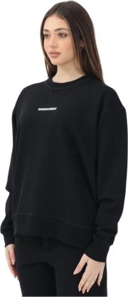 Dsquared2 Zwarte Crewneck Trui Minimalistische Stijl Black Dames - Thumbnail 1