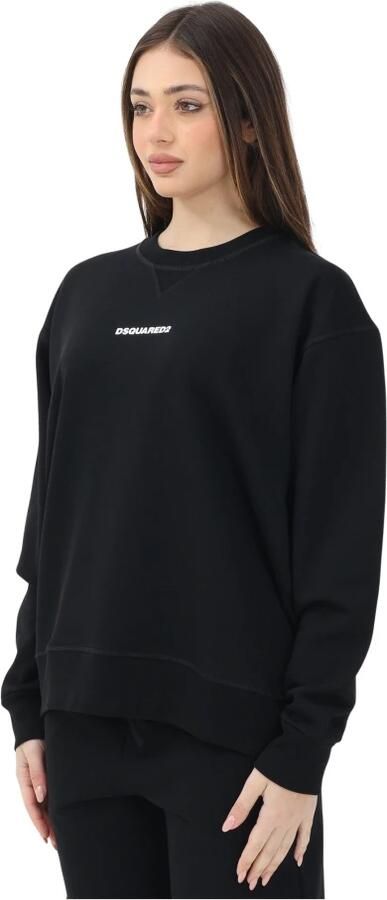 Dsquared2 Zwarte Crewneck Trui Minimalistische Stijl Black Dames - Foto 1