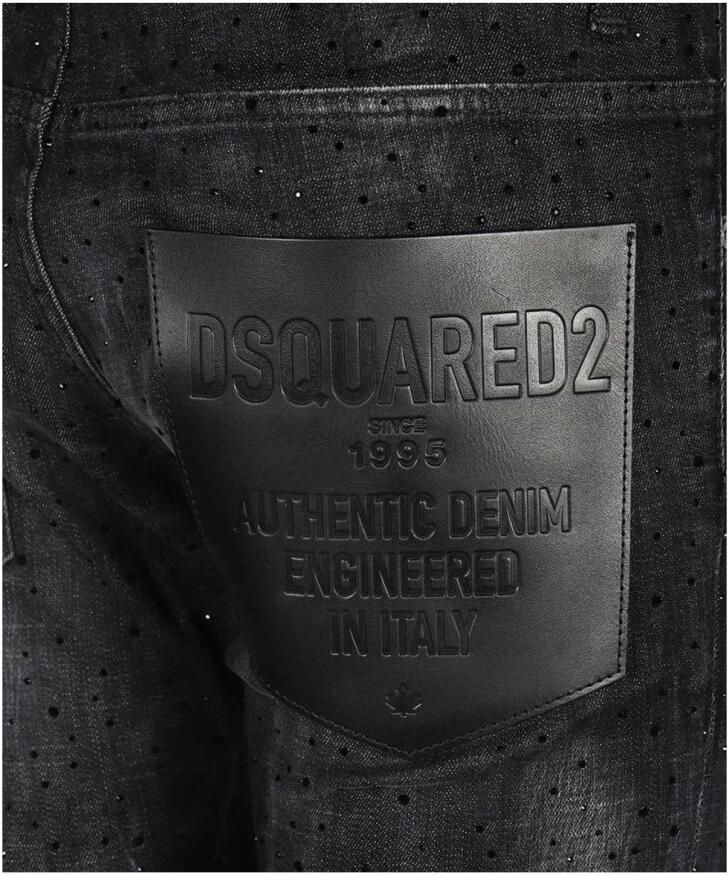 Dsquared2 Zwarte Slim Fit Jeans met Gescheurde Details Black Heren