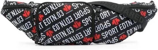 Dsquared2 Elegant Nylon Zwart Logo Marsupio Zwart Unisex