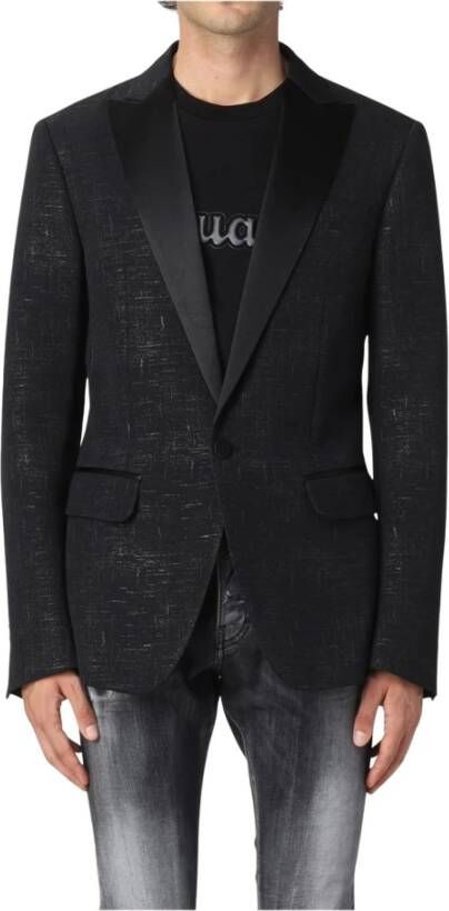 Dsquared2 Elegante Blazer Jas van Wolmix Zwart Heren