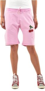 Dsquared2 Elegante en comfortabele katoenen shorts met kersen- en pailletdetails Roze Dames