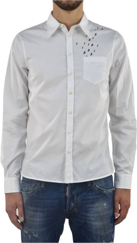 Dsquared2 Elegante Witte Heren Logo Shirt Mod.S74DL0649S36275961 Wit Heren