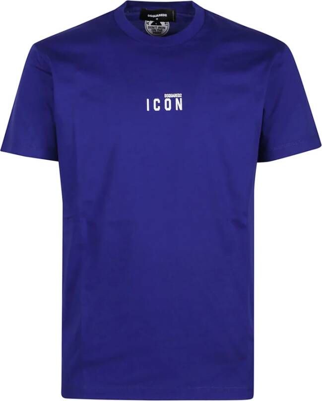Dsquared2 Elektrisch Blauw Icon Logo T-Shirt Blauw Heren