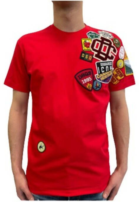 Dsquared2 embroidered logo patch T-shirt Rood Heren