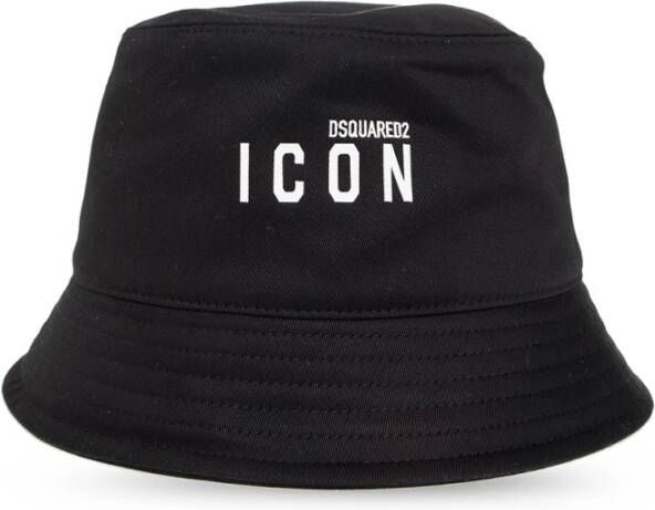 Dsquared2 Icon Bucket Hat van katoenen gabardine Black