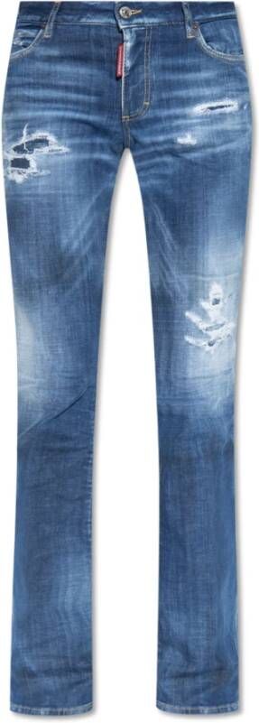 Dsquared2 Versleten Flared Jeans van Denim Blue Dames