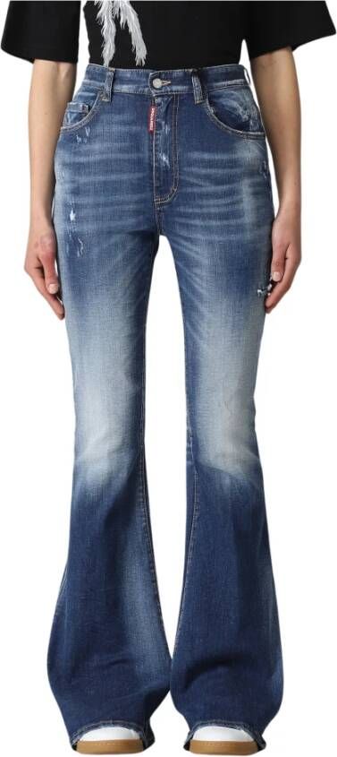 Dsquared2 Surfer Flare Jeans Palazzo Blue Dames
