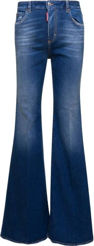 Dsquared2 Flared Jeans met Hoge Taille Blauw Dames