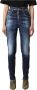 Dsquared2 Donkere Schone Was Hoge Taille Twiggy Jeans Blue Dames - Thumbnail 1