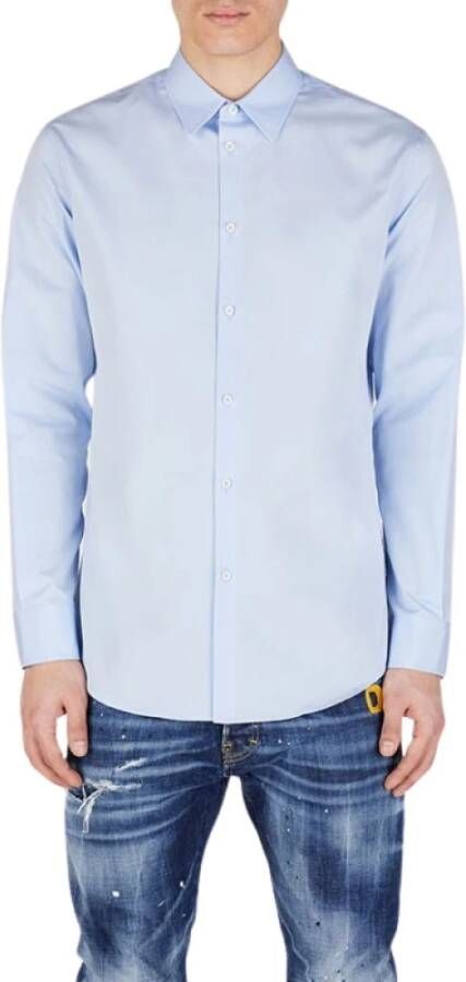 Dsquared2 Formeel Overhemd Upgrade Algodón Shirt Logo Deás S71Dm0596 Blauw Heren