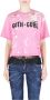 Dsquared2 Italiaans Bedrukt T-shirt met Banddetail Pink Dames - Thumbnail 1