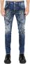 Dsquared2 Gebleekte skinny jeans met bloemenprint Blauw Heren - Thumbnail 1
