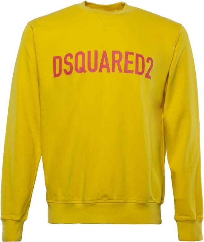 Dsquared2 Geel Logo-Print Sweatshirt Yellow Heren
