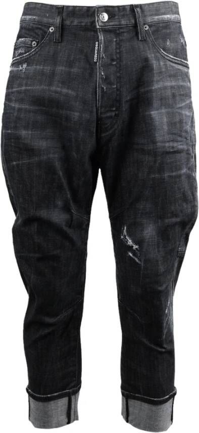 Dsquared2 Zwarte Combat Denim Jeans Ss22 Black Heren