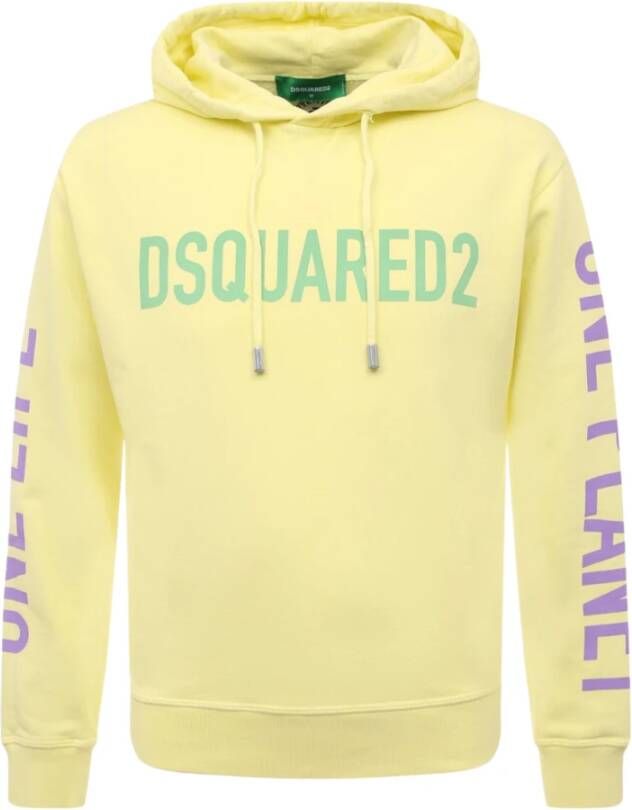 Dsquared2 Gele Trui One Life One Planet Collectie Yellow Heren