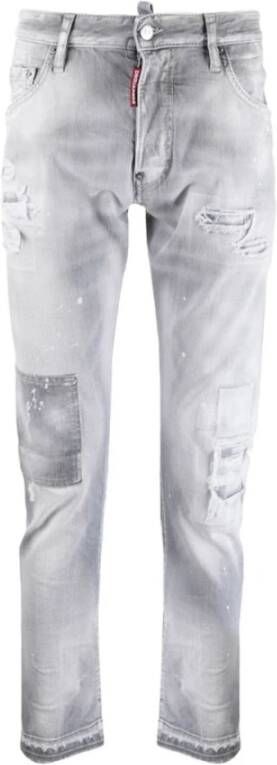 Dsquared2 Gescheurde details met een lage stijging skinny jeans Grijs Heren