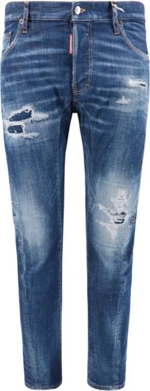 Dsquared2 Gescheurde Skinny Jeans Blauw Heren