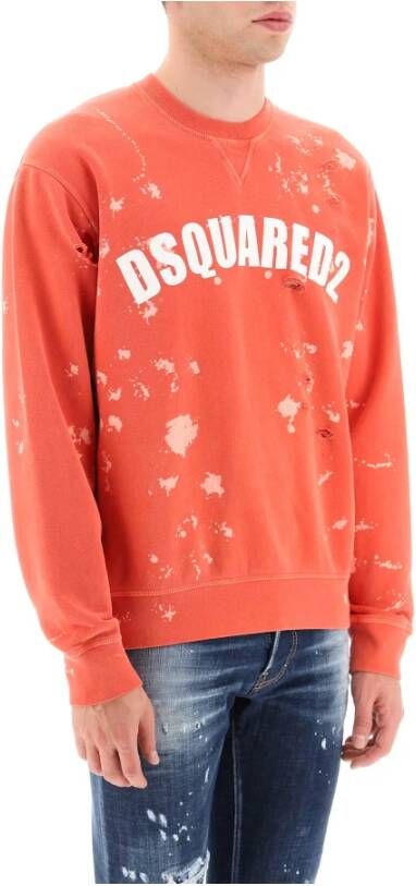 Dsquared2 Goth Foam Distressed Sweatshirt Multicolor Heren
