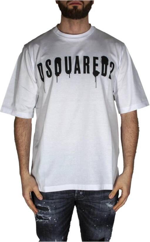 Dsquared2 Graffiti Artwork T-Shirt White Heren