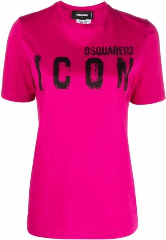 Dsquared2 Graffiti-logo T-shirt Roze Dames